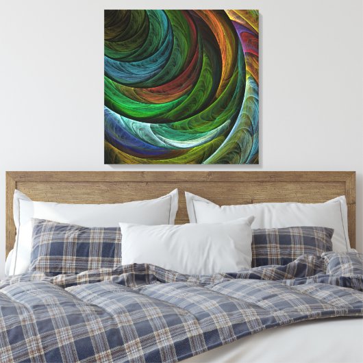 Kleur Glorie Modern Abstract Kunstpatroon Elegant Canvas Afdruk (Insitu (Slaapkamer))
