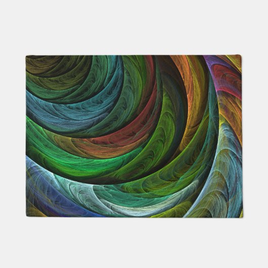 Kleur Glorie Modern Abstract Kunstpatroon Elegant Deurmat (Voorkant)