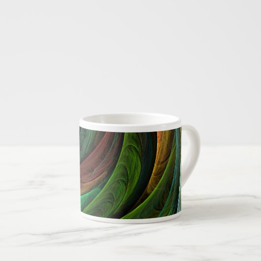 Kleur Glorie Modern Abstract Kunstpatroon Elegant Espresso Kop (Voorkant rechts)