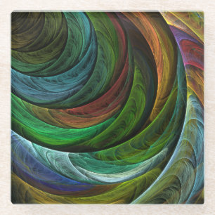 Kleur Glorie Modern Abstract Kunstpatroon Elegant Glazen Onderzetter