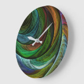 Kleur Glorie Modern Abstract Kunstpatroon Elegant Grote Klok (Hoek)