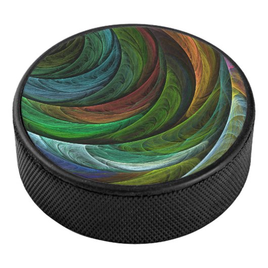 Kleur Glorie Modern Abstract Kunstpatroon Elegant Hockey Puck (3/4)