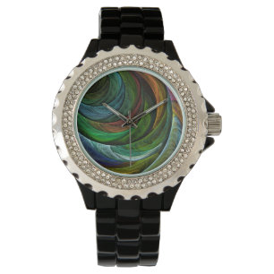 Kleur Glorie Modern Abstract Kunstpatroon Elegant Horloge