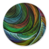 Kleur Glorie Modern Abstract Kunstpatroon Elegant Keramische Knop (Voorkant)