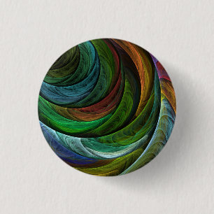 Kleur Glorie Modern Abstract Kunstpatroon Elegant Ronde Button 3,2 Cm