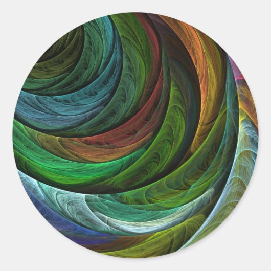 Kleur Glorie Modern Abstract Kunstpatroon Elegant Ronde Sticker (Voorkant)