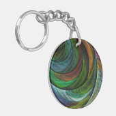 Kleur Glorie Modern Abstract Kunstpatroon Elegant Sleutelhanger (Voorkant Links)