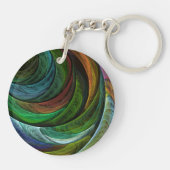 Kleur Glorie Modern Abstract Kunstpatroon Elegant Sleutelhanger (Achterkant)