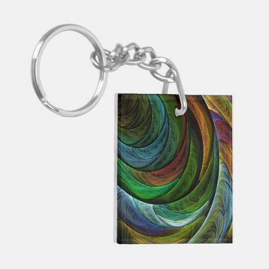 Kleur Glorie Modern Abstract Kunstpatroon Elegant Sleutelhanger (Voorkant Links)