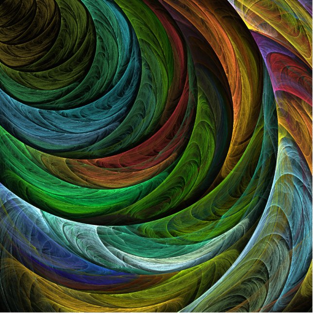 Kleur Glorie Modern Abstract Kunstpatroon Elegant Staand Fotobeeldje (Voorkant)