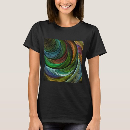 Kleur Glorie Modern Abstract Kunstpatroon Elegant T-shirt (Voorkant)