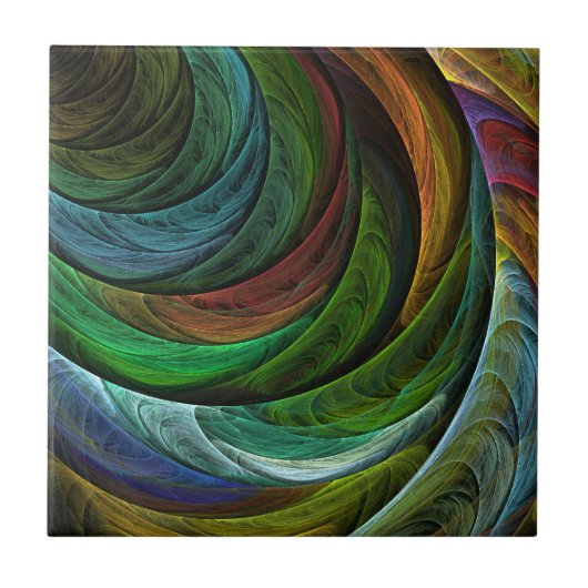 Kleur Glorie Modern Abstract Kunstpatroon Elegant Tegeltje (Voorkant)
