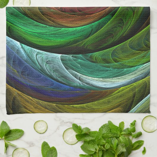 Kleur Glorie Modern Abstract Kunstpatroon Elegant Theedoek (Gevouwen)