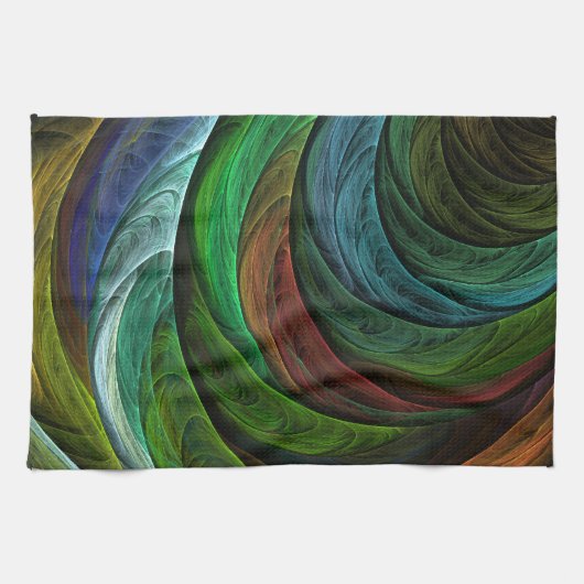 Kleur Glorie Modern Abstract Kunstpatroon Elegant Theedoek (Horizontaal)