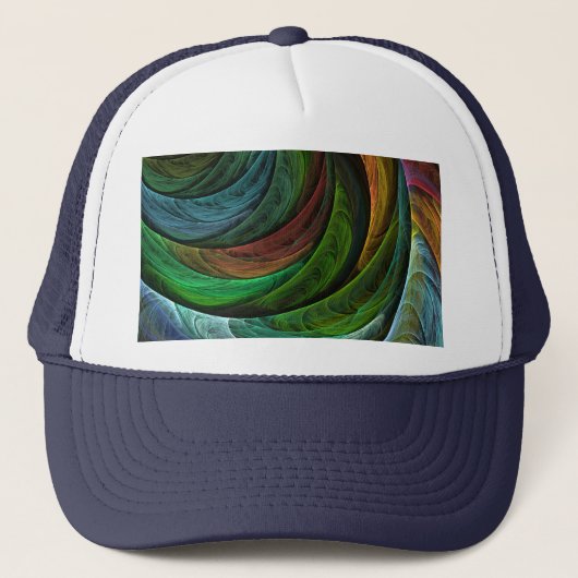 Kleur Glorie Modern Abstract Kunstpatroon Elegant Trucker Pet (Voorkant)