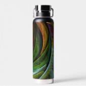 Kleur Glorie Modern Abstract Kunstpatroon Elegant Waterfles (Achterkant)