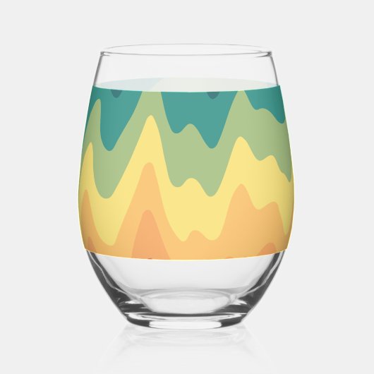 Kleur Golf Horizon Wijnglas Zonder Voet (Voorkant)