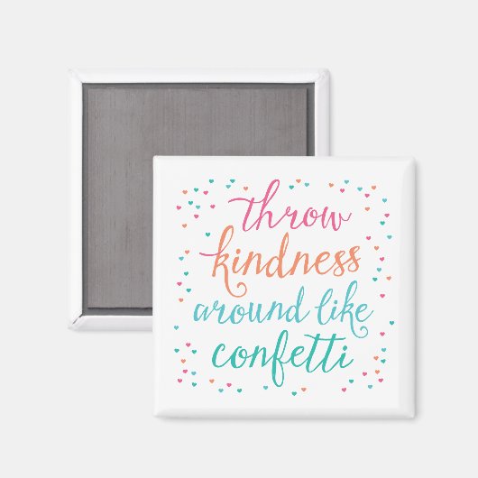 Kleur Gooi vriendelijkheid rond als Confetti magne Magneet (Voorkant / Achterkant)