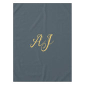 Kleur goud monogram professionele initiaal houtsko tafelkleed (Voorkant)