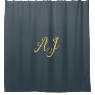 Kleur goudkleurig monogram professioneel initiaal douchegordijn