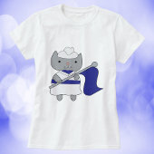 Kleur Guard Cat Blauw Wit T-shirt
