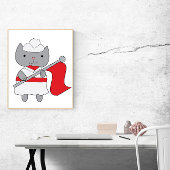 Kleur Guard Cat Rood Wit Poster