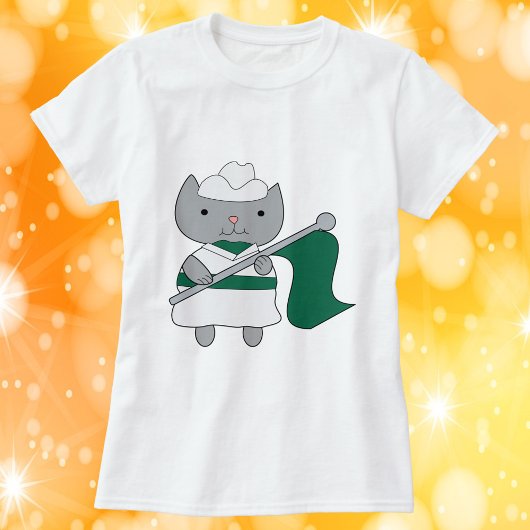 Kleur Guard Kat Groen Wit T-shirt