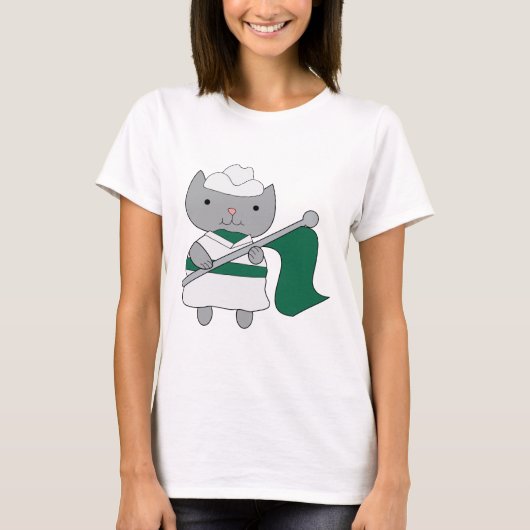 Kleur Guard Kat Groen Wit T-shirt (Voorkant)