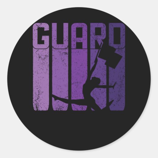 Kleur Guard Marching Band Vlag Meisje Cheerleading Ronde Sticker (Voorkant)