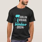 Kleur Guard Senior 2024 Vlaggen Afstuderen High Sc T-shirt (Voorkant)