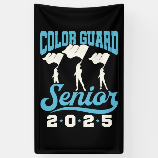 Kleur Guard Senior 2025 Klasse Vlaggen Afstuderen Spandoek (Verticaal)