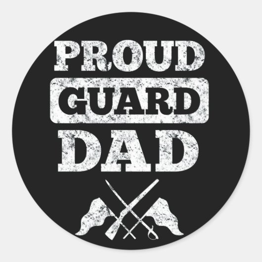 Kleur Guard Trots Guard Papa Ronde Sticker (Voorkant)