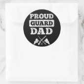 Kleur Guard Trots Guard Papa Ronde Sticker (Tas)