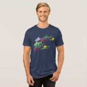 Kleur haaien Cool Tri-Blend Shirt (Voorkant volledig)