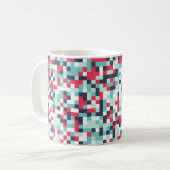 Kleur Halftone Achtergrond. Abstracte Multicolor T Koffiemok (Voorkant links)