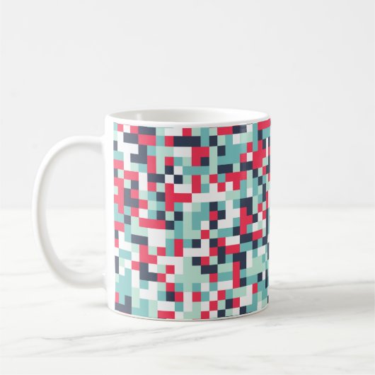 Kleur Halftone Achtergrond. Abstracte Multicolor T Koffiemok (Links)