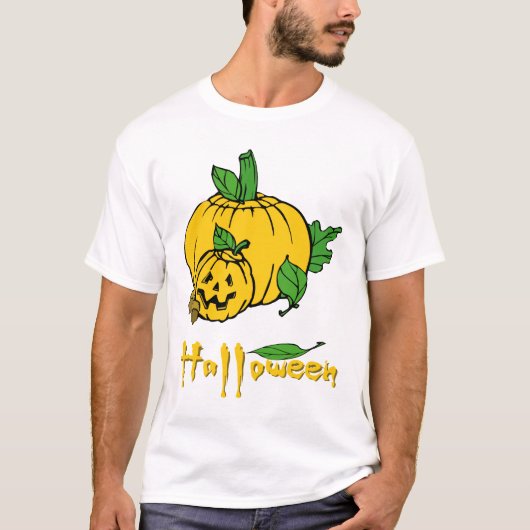 Kleur-halloween-pompoenen, enge Halloween-afbeeldi T-shirt (Voorkant)