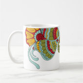 Kleur hand tekening ontwerp koffie mok (Links)