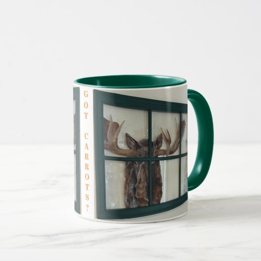 Kleur Handbeschilderd Moose Afbeelding in Venster Mok (Voorkant rechts)