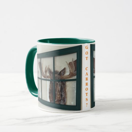 Kleur Handbeschilderd Moose Afbeelding in Venster Mok (Voorkant links)