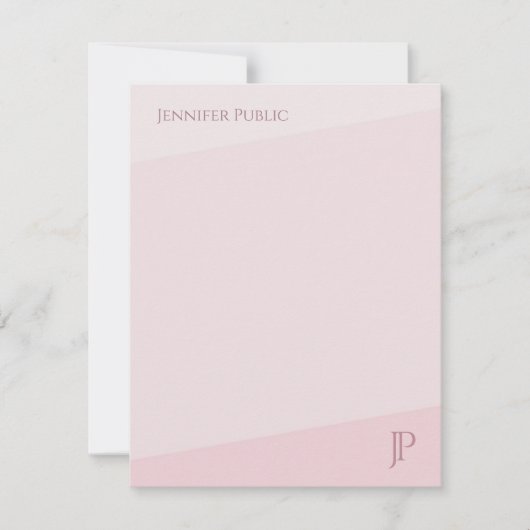 Kleur Harmonie Monogram Eenvoudige Moderne Sjabloo Notitiekaartje (Voorkant)