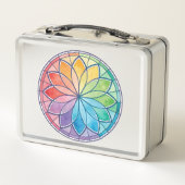 Kleur Harmonies Cirkel Motief Metallic Lunchbox (Achterkant)