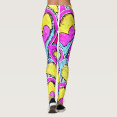 Kleur Hart Vormen in Art Mozaïek Leggings (Achterkant)