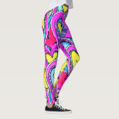 Kleur Hart Vormen in Art Mozaïek Leggings (Rechts)