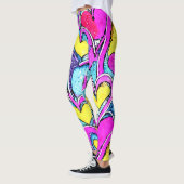 Kleur Hartvormen in Kunst Mozaïek Leggings (Links)