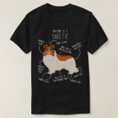 Kleur Headed White Sheltie Shetland Sheepdog Anato T-shirt (Design voorkant)