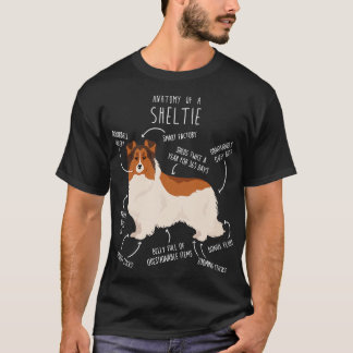 Kleur Headed White Sheltie Shetland Sheepdog Anato T-shirt