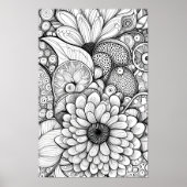 Kleur Het Abstract Daisy Floral Poster (Voorkant)