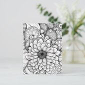 Kleur het Abstracte Daisy Floral Briefkaart (Staand voorkant)