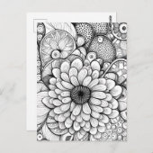 Kleur het Abstracte Daisy Floral Briefkaart (Voorkant / Achterkant)